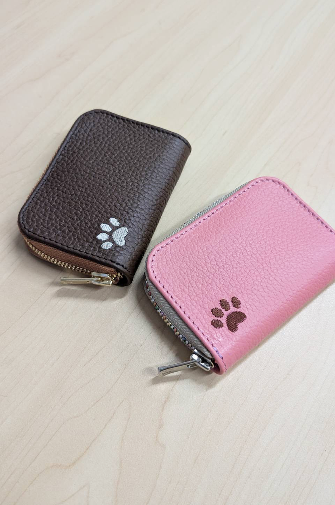 革×刺繍の財布
